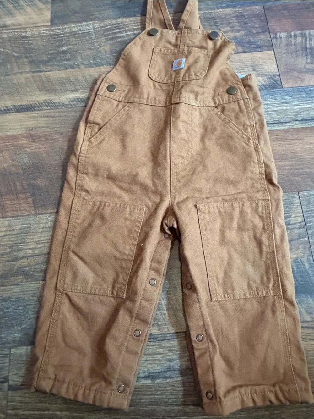 Carhartt canvas bib lined overalls size 18 months